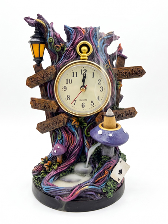 Alice in Wonderland Clock Back Flow Incense Burner